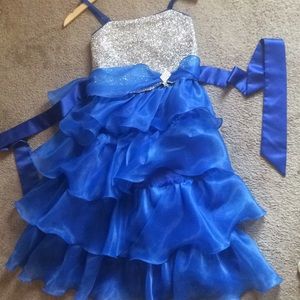 Blue dress with scarf